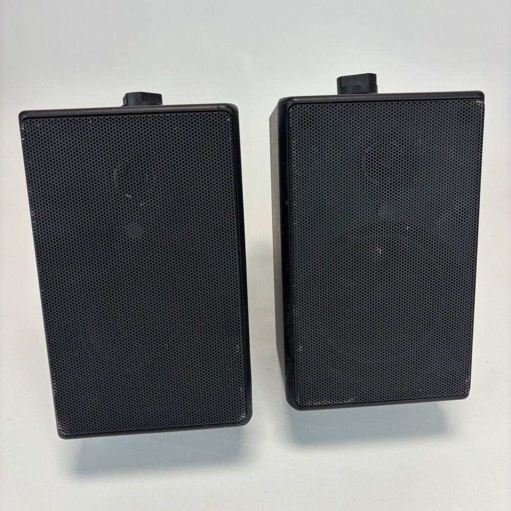 Insignia NS-OS112 Indoor Outdoor Speakers Black 8 Ohm Wired Pair Patio Audio